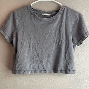 Simple blue gray crop top